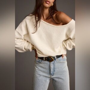 12th tribe Margot cream asymmetrical sweater